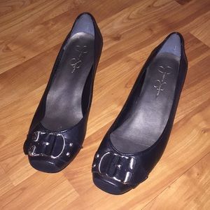 Leather slight wedge (flats)